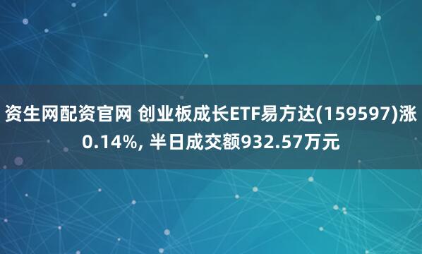 资生网配资官网 创业板成长ETF易方达(159597)涨0.14%, 半日成交额932.57万元